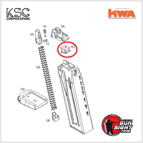 KSC(KWA) USP System7 (Part no. 937 &amp; 103)