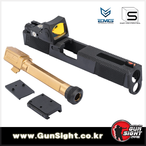 EMG SAI Utility Slide Set w/ Red Dot Sight for GLOCK 17 Series GBB Pistols (RMR)- RMR 영점 조절 X