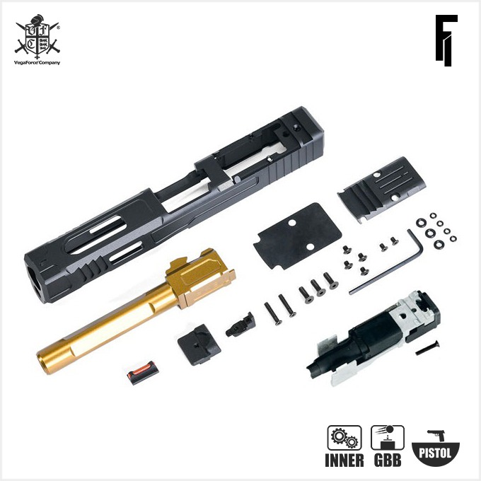 VFC FI MK2 G17 Aluminum RMR Slide &amp; Barrel Set for Umarex / VFC Glock 17 G17 Gen3 GBB Pistol Series ( Licensed by FI )