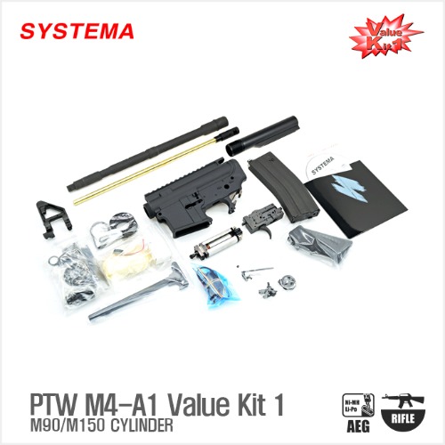 Systema PTW M4-A1 Value Kit 1 (Included Ambidextrouse Gear Box) Upgrade Kit [M90 &amp; M150 Cylinder선택]-각인선택