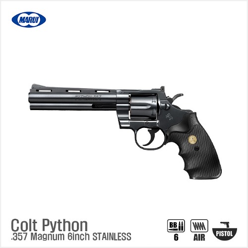 [만14세 이상]MARUI Colt Python .357 Magnum 6inch [Air] BK 리볼버 핸드건
