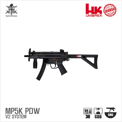 [근일입고]Umarex H&amp;K MP5K PDW V2 SYSTEM BK (by VFC) 블로우백 가스건