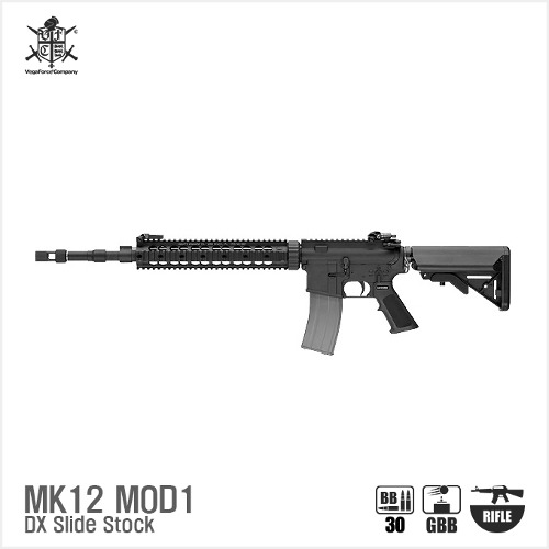 [근일입고]VFC MK12 MOD1 (DX) Slide Stock BK GBBR 스나이퍼건 [각인선택 - COLT / DANNIEL DEFFENSE ]