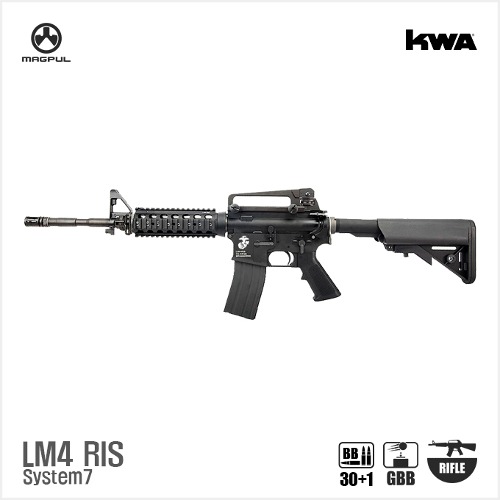 KSC(KWA) LM4 RIS BK 블로우백 가스건 ( System 7 TWO) (with 2 Magazines)